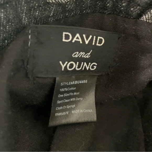 David and Young black happy face bucket hat with fringe on bottom - Picture 4 of 4